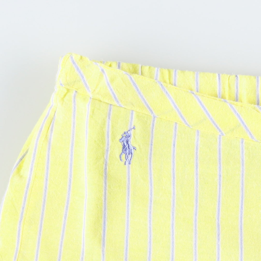 Ralph Lauren Striped Pattern Pajama Pants, Easy Pants, Women's Size L (approx.) cotton yellow type Vintage Second Hand