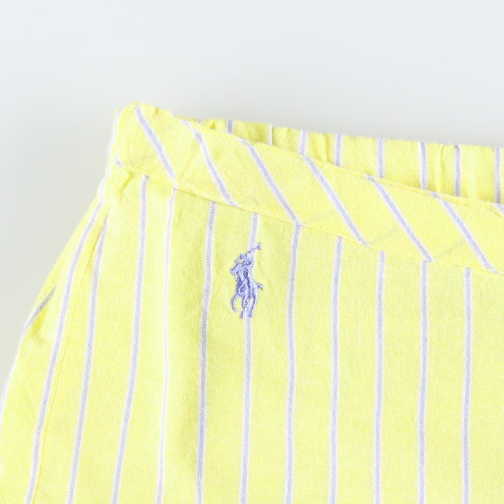 Ralph Lauren Striped Pattern Pajama Pants, Easy Pants, Women's Size L (approx.) cotton yellow type Vintage Second Hand