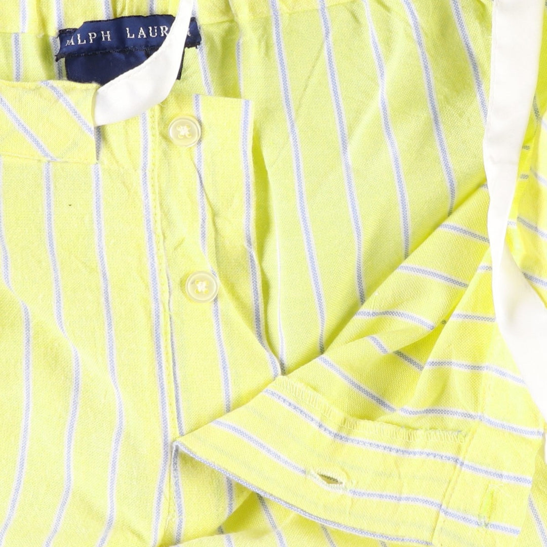 Ralph Lauren Striped Pattern Pajama Pants, Easy Pants, Women's Size L (approx.) cotton yellow type Vintage Second Hand