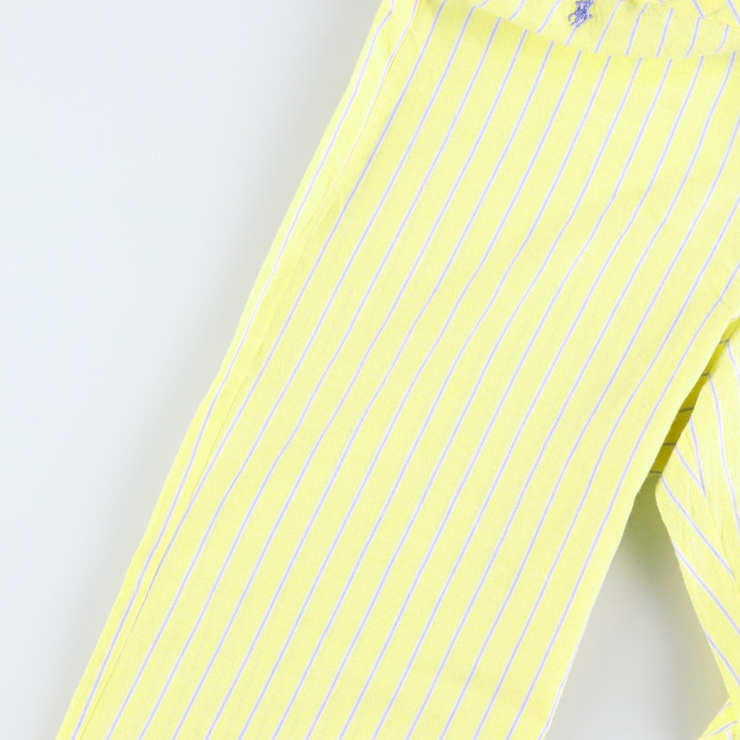 Ralph Lauren Striped Pattern Pajama Pants, Easy Pants, Women's Size L (approx.) cotton yellow type Vintage Second Hand