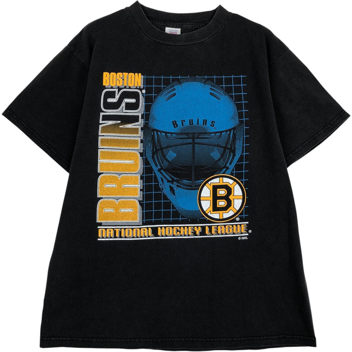 LOGO7 NHL BOSTON BRUINS Logo Print T-Shirt cotton black type Vintage Second Hand
