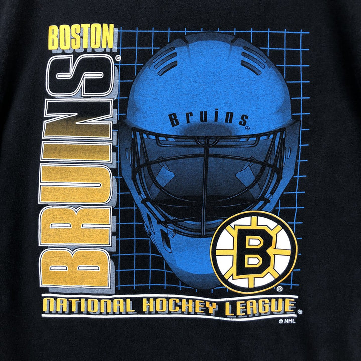 LOGO7 NHL BOSTON BRUINS Logo Print T-Shirt cotton black type Vintage Second Hand