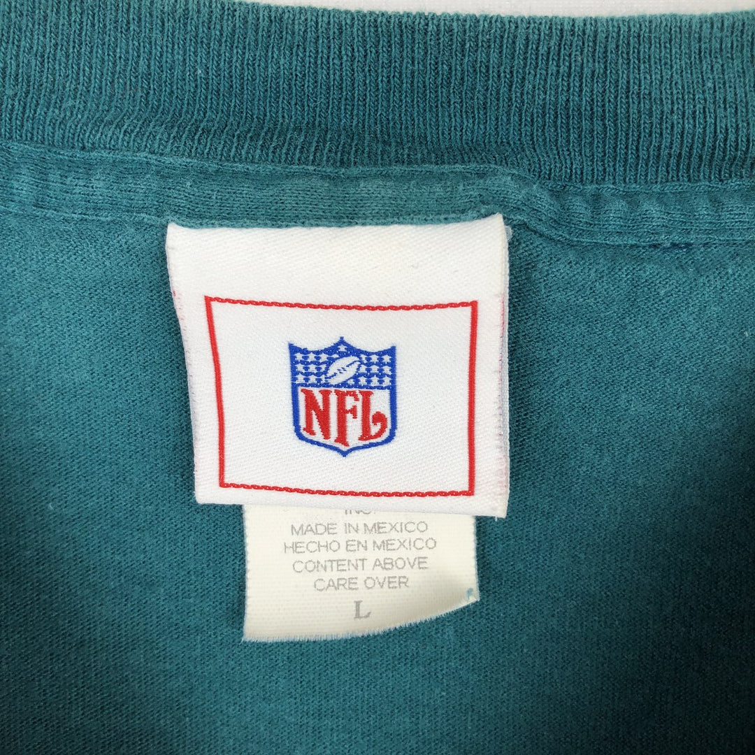 NFL Philadelphia Eagles Eagle Pattern Sports Print T-Shirt (Men's Size L) cotton green type Vintage Second Hand
