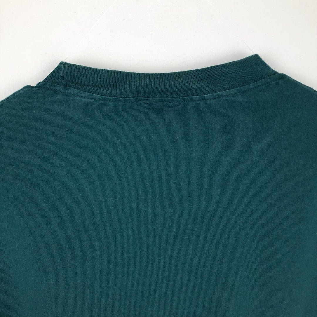 NFL Philadelphia Eagles Eagle Pattern Sports Print T-Shirt (Men's Size L) cotton green type Vintage Second Hand