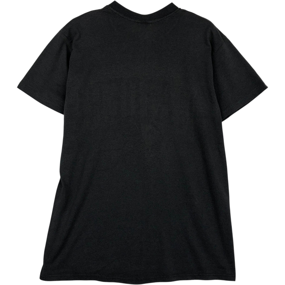 90'S LOGO7 NFL Los Angeles Raiders sports print T-shirt, Made in USA, Men's size L equivalent, Vintage polyester black type Vintage Second Hand