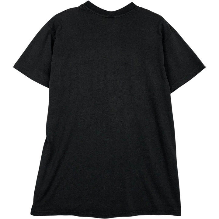 90'S LOGO7 NFL Los Angeles Raiders sports print T-shirt, Made in USA, Men's size L equivalent, Vintage polyester black type Vintage Second Hand