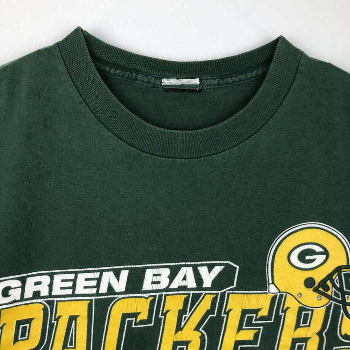 90'S Riddell NFL Green Bay Packers sports print t-shirt, men's size M (approx.), vintage. unclear green type Vintage Second Hand