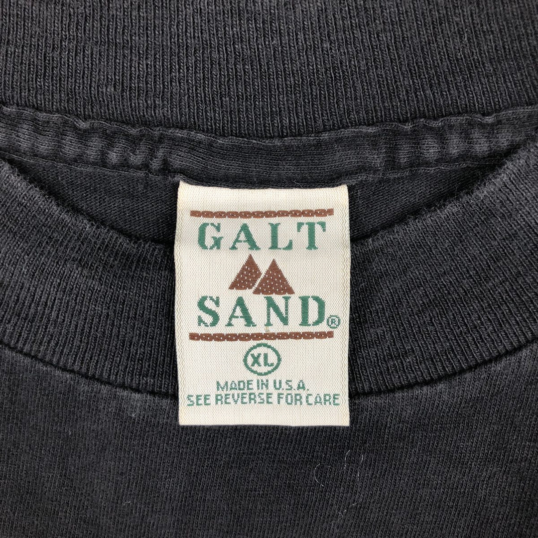 90'S GALT SAND College T-shirt, Made in USA, Men's XL equivalent, Vintage cotton black type Vintage Second Hand