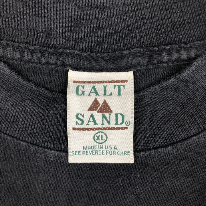 90'S GALT SAND College T-shirt, Made in USA, Men's XL equivalent, Vintage cotton black type Vintage Second Hand