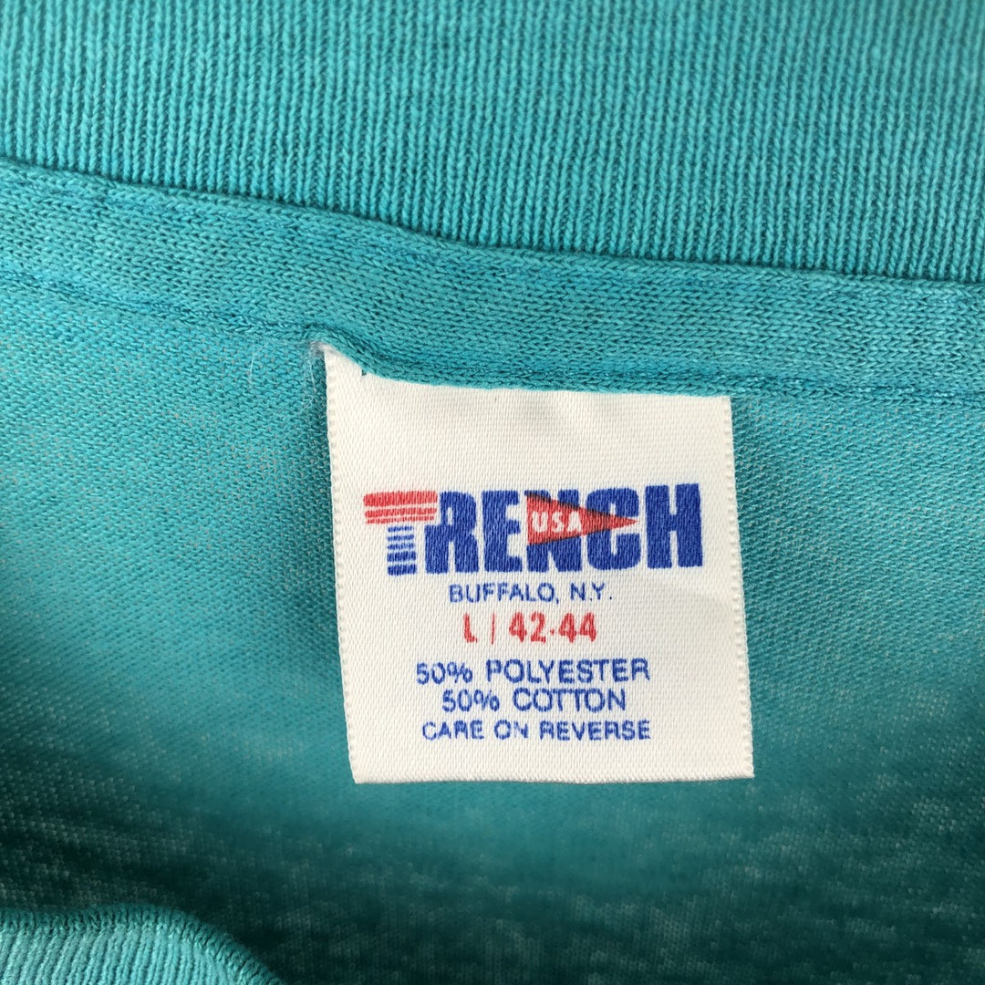 90'S TRENCH NFL MIAMI DOLPHINS Miami Dolphins Sports Print T-Shirt, Made in USA, Men's Size L (approx.), Vintage polyester Emerald green Vintage Second Hand