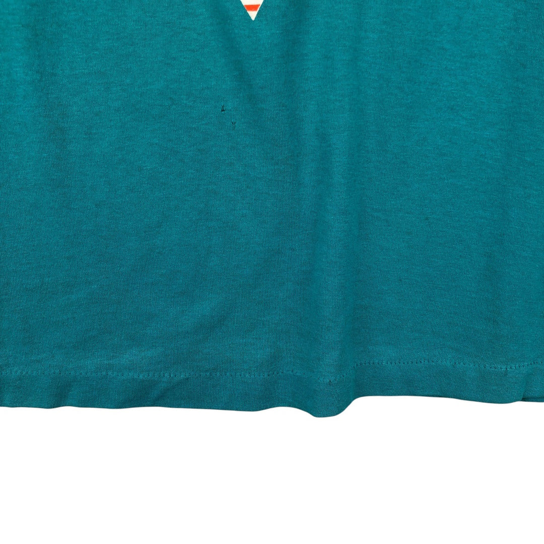 90'S TRENCH NFL MIAMI DOLPHINS Miami Dolphins Sports Print T-Shirt, Made in USA, Men's Size L (approx.), Vintage polyester Emerald green Vintage Second Hand