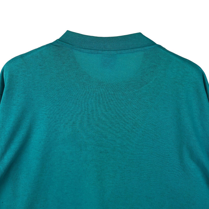 90'S TRENCH NFL MIAMI DOLPHINS Miami Dolphins Sports Print T-Shirt, Made in USA, Men's Size L (approx.), Vintage polyester Emerald green Vintage Second Hand