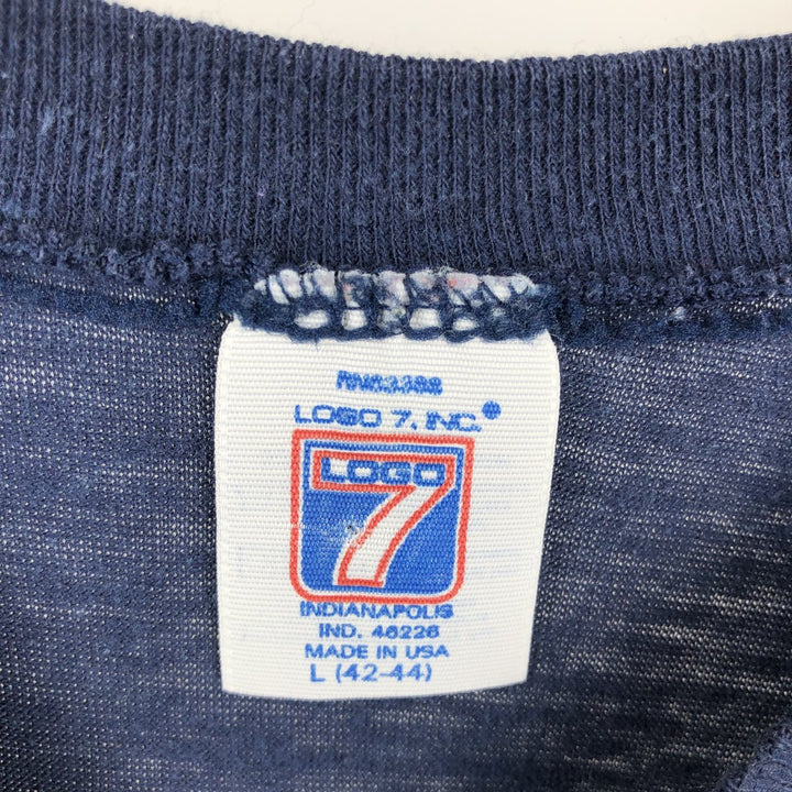 90'S Logo Seven NFL New York Giants Logo Print T-Shirt, Made in USA, Men's Size L (Equivalent), Vintage cotton navy blue type Vintage Second Hand
