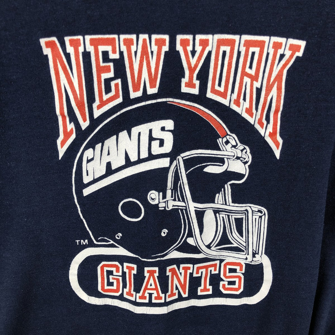 90'S Logo Seven NFL New York Giants Logo Print T-Shirt, Made in USA, Men's Size L (Equivalent), Vintage cotton navy blue type Vintage Second Hand