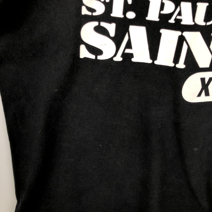 90'S Fruit of the Loom St. Paul Saints sports print T-shirt, Made in USA, Men's size L (approx.) cotton black type Vintage Second Hand