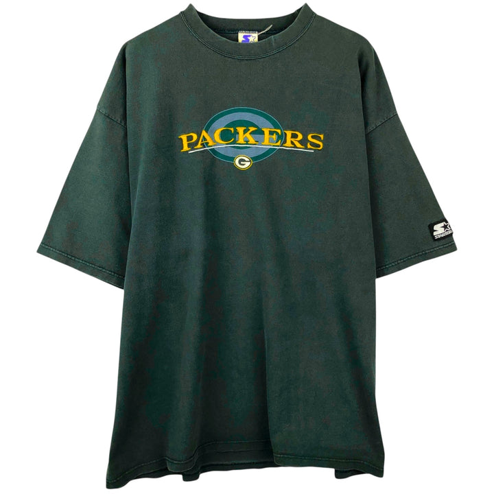 90s-00'S Starter NFL Green Bay Packers Sports T-Shirt, Made in USA, Men's XL equivalent, Vintage cotton Green type dark green Vintage Second Hand