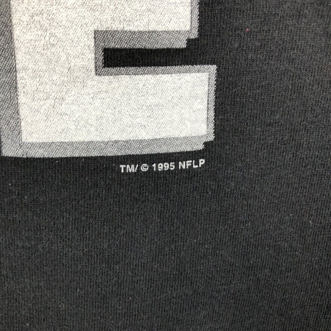90'S PRO PLAYER NFL Los Angeles Raiders Sports Print T-Shirt, Made in USA, Men's XL equivalent, Vintage cotton black type Vintage Second Hand