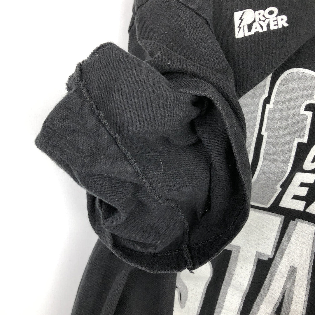 90'S PRO PLAYER NFL Los Angeles Raiders Sports Print T-Shirt, Made in USA, Men's XL equivalent, Vintage cotton black type Vintage Second Hand
