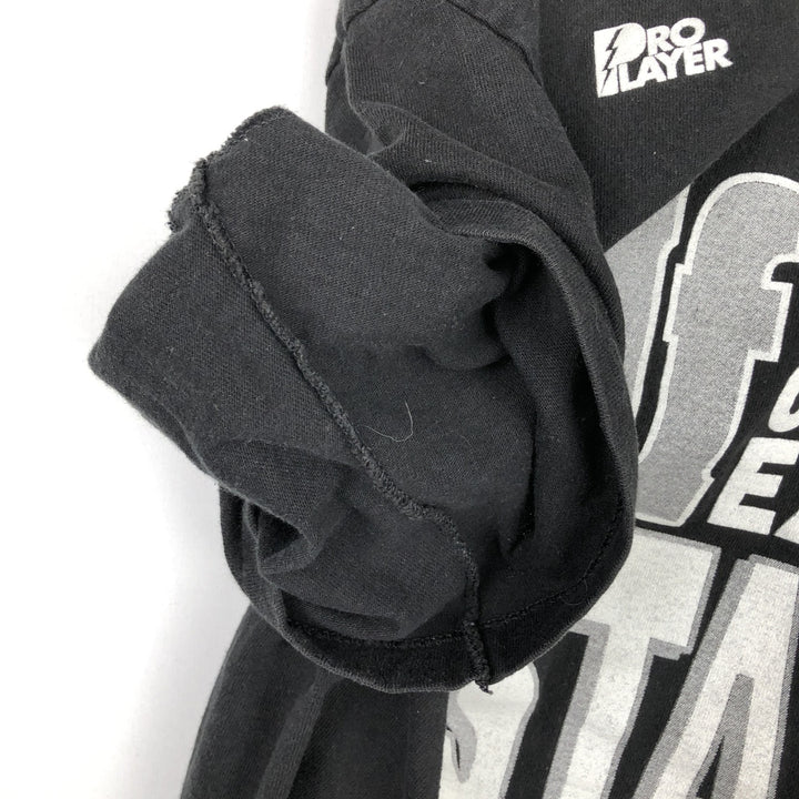 90'S PRO PLAYER NFL Los Angeles Raiders Sports Print T-Shirt, Made in USA, Men's XL equivalent, Vintage cotton black type Vintage Second Hand