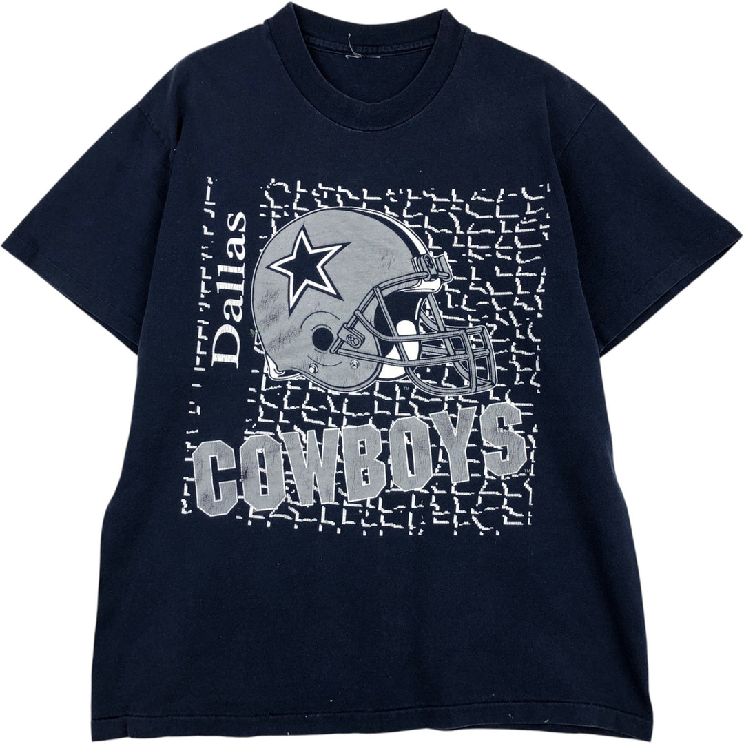 90'S TRENCH NFL DALLAS COWBOYS (Dallas Cowboys) Sports Print T-Shirt, Men's Size M (Equivalent), Vintage unclear navy blue type Vintage Second Hand