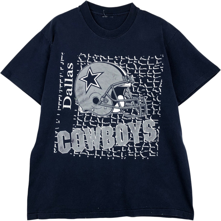90'S TRENCH NFL DALLAS COWBOYS (Dallas Cowboys) Sports Print T-Shirt, Men's Size M (Equivalent), Vintage unclear navy blue type Vintage Second Hand