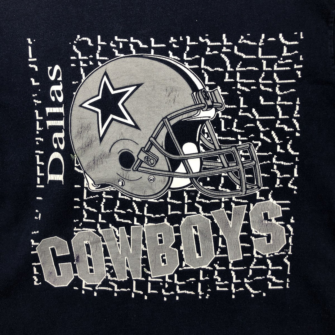 90'S TRENCH NFL DALLAS COWBOYS (Dallas Cowboys) Sports Print T-Shirt, Men's Size M (Equivalent), Vintage unclear navy blue type Vintage Second Hand