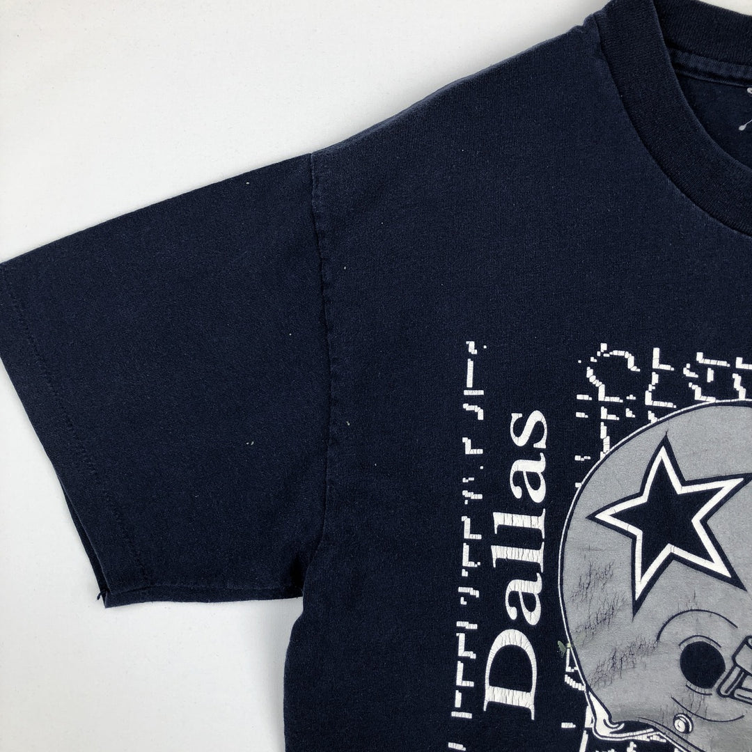 90'S TRENCH NFL DALLAS COWBOYS (Dallas Cowboys) Sports Print T-Shirt, Men's Size M (Equivalent), Vintage unclear navy blue type Vintage Second Hand
