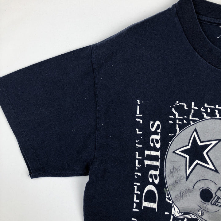 90'S TRENCH NFL DALLAS COWBOYS (Dallas Cowboys) Sports Print T-Shirt, Men's Size M (Equivalent), Vintage unclear navy blue type Vintage Second Hand