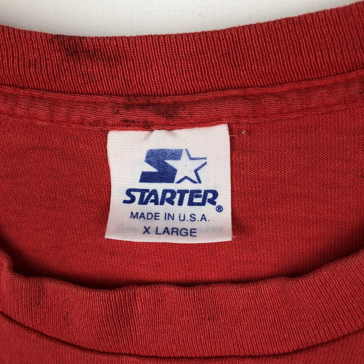 90'S Starter NHL Washington Capitals sports print T-shirt, Made in USA, Men's XL equivalent. cotton red type Vintage Second Hand