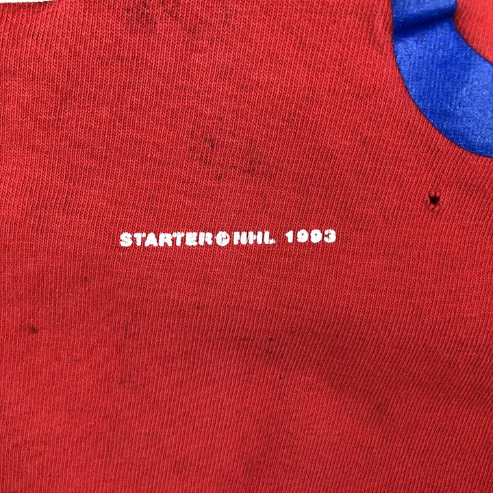 90'S Starter NHL Washington Capitals sports print T-shirt, Made in USA, Men's XL equivalent. cotton red type Vintage Second Hand