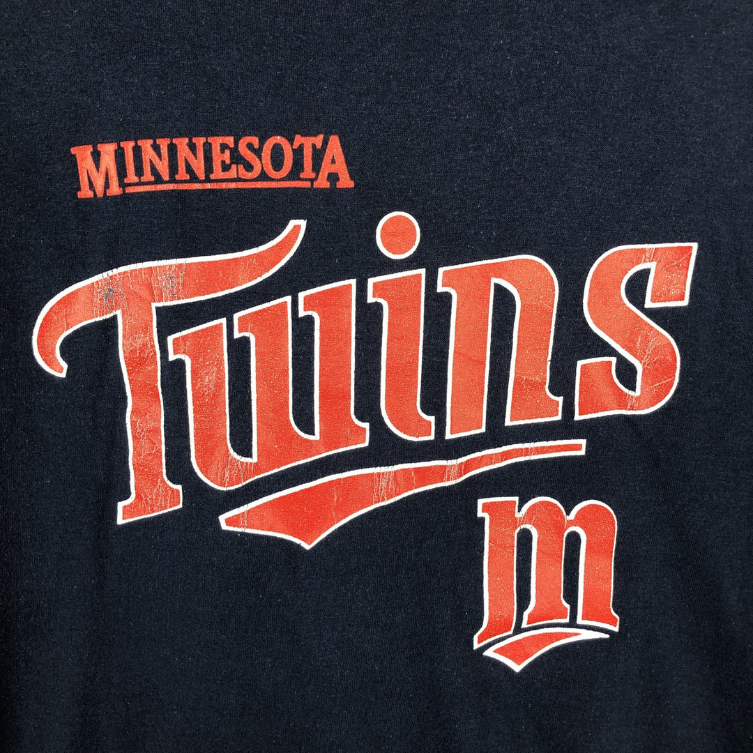 90'S TRENCH MLB MINNESOTA TWINS Sports Print T-Shirt, Made in USA, Men's XL equivalent, Vintage polyester navy blue type Vintage Second Hand