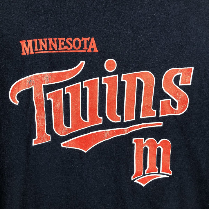 90'S TRENCH MLB MINNESOTA TWINS Sports Print T-Shirt, Made in USA, Men's XL equivalent, Vintage polyester navy blue type Vintage Second Hand