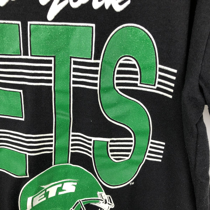 90'S GARAN NFL NEW YORK JETS Sports Print T-Shirt, Made in USA, Men's XL equivalent, Vintage cotton black type Vintage Second Hand