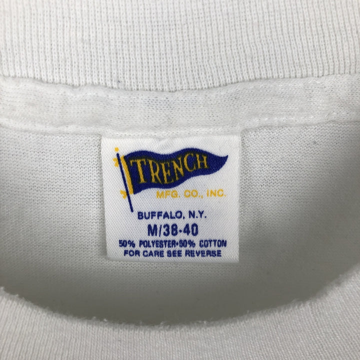 80'S Trench NFL Cleveland Browns sports print T-shirt, Made in USA, Men's size M equivalent, Vintage polyester white type Vintage Second Hand