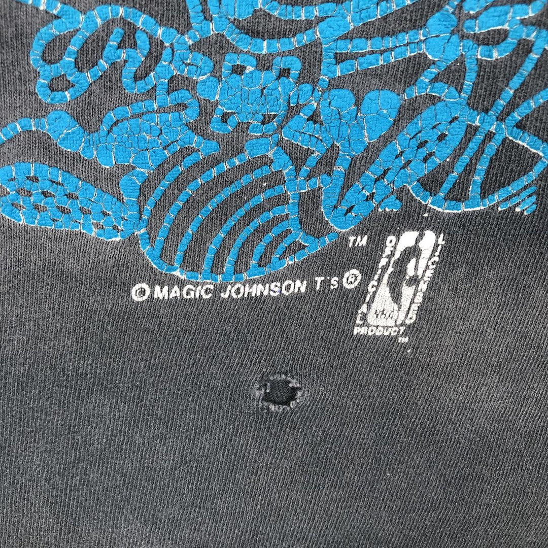 Vintage 90'S NBA Charlotte Hornets sports print t-shirt, men's size XL equivalent. unclear Charcoal Vintage Second Hand