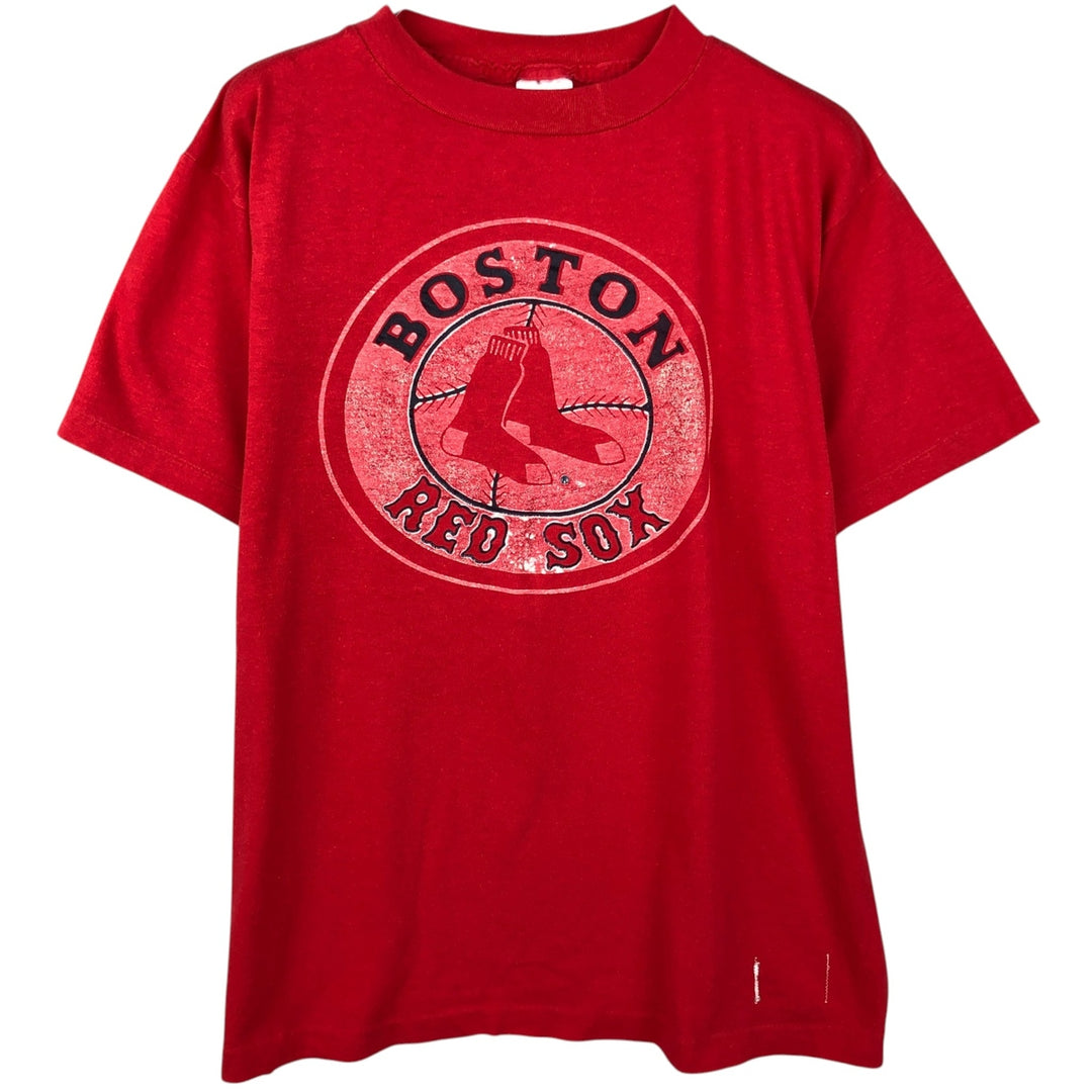 90'S Rawlings MLB Boston Red Sox Logo Print T-Shirt, Made in USA, Men's Size L (approx.), Vintage cotton red type Vintage Second Hand