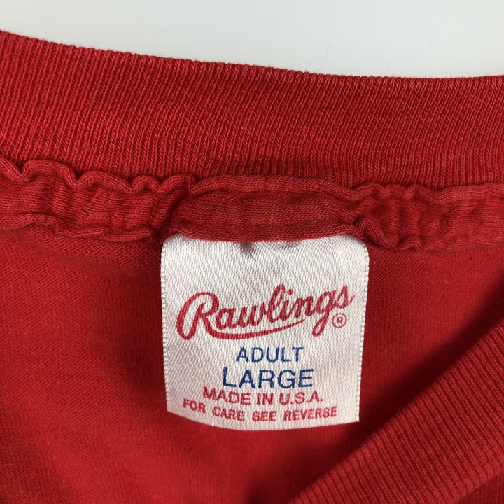 90'S Rawlings MLB Boston Red Sox Logo Print T-Shirt, Made in USA, Men's Size L (approx.), Vintage cotton red type Vintage Second Hand