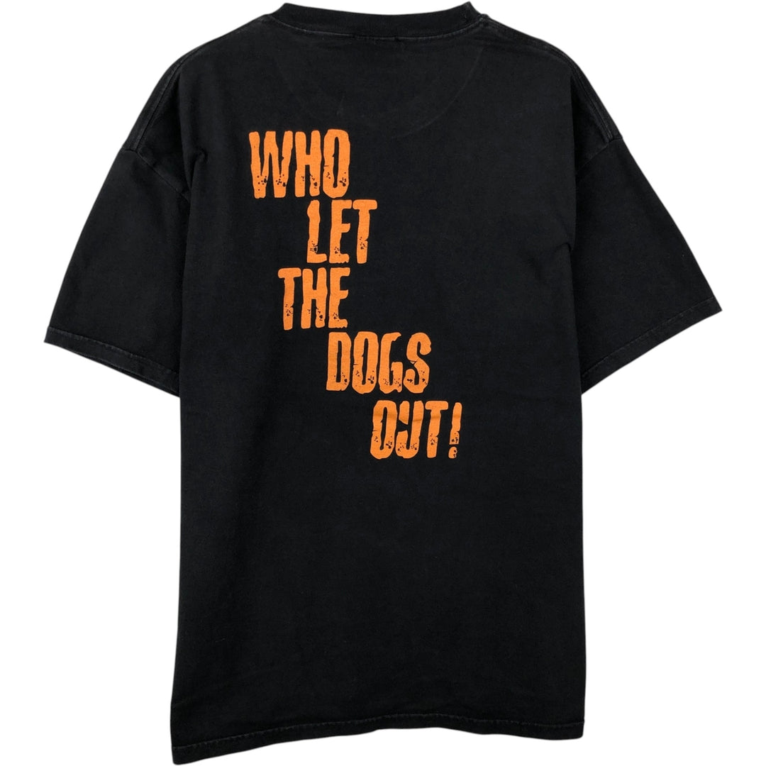 2000'S Hanes BEEFY-T MLB SAN FRANCISCO GIANTS sports print T-shirt, men's size L (approx.) cotton black type Vintage Second Hand