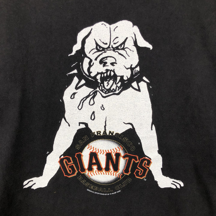 2000'S Hanes BEEFY-T MLB SAN FRANCISCO GIANTS sports print T-shirt, men's size L (approx.) cotton black type Vintage Second Hand