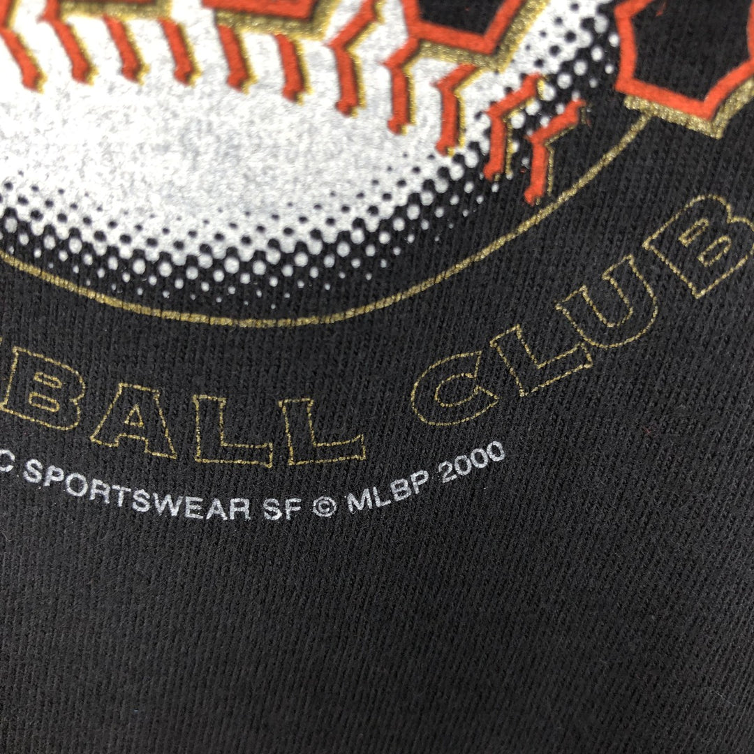 2000'S Hanes BEEFY-T MLB SAN FRANCISCO GIANTS sports print T-shirt, men's size L (approx.) cotton black type Vintage Second Hand