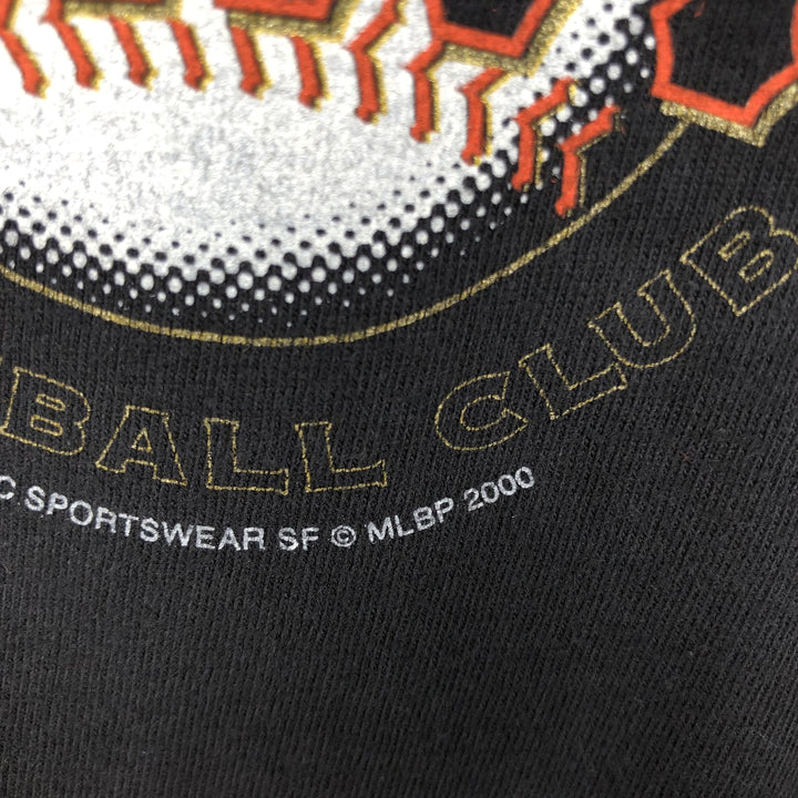 2000'S Hanes BEEFY-T MLB SAN FRANCISCO GIANTS sports print T-shirt, men's size L (approx.) cotton black type Vintage Second Hand