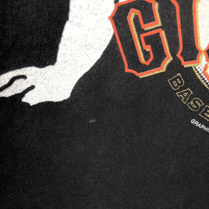 2000'S Hanes BEEFY-T MLB SAN FRANCISCO GIANTS sports print T-shirt, men's size L (approx.) cotton black type Vintage Second Hand