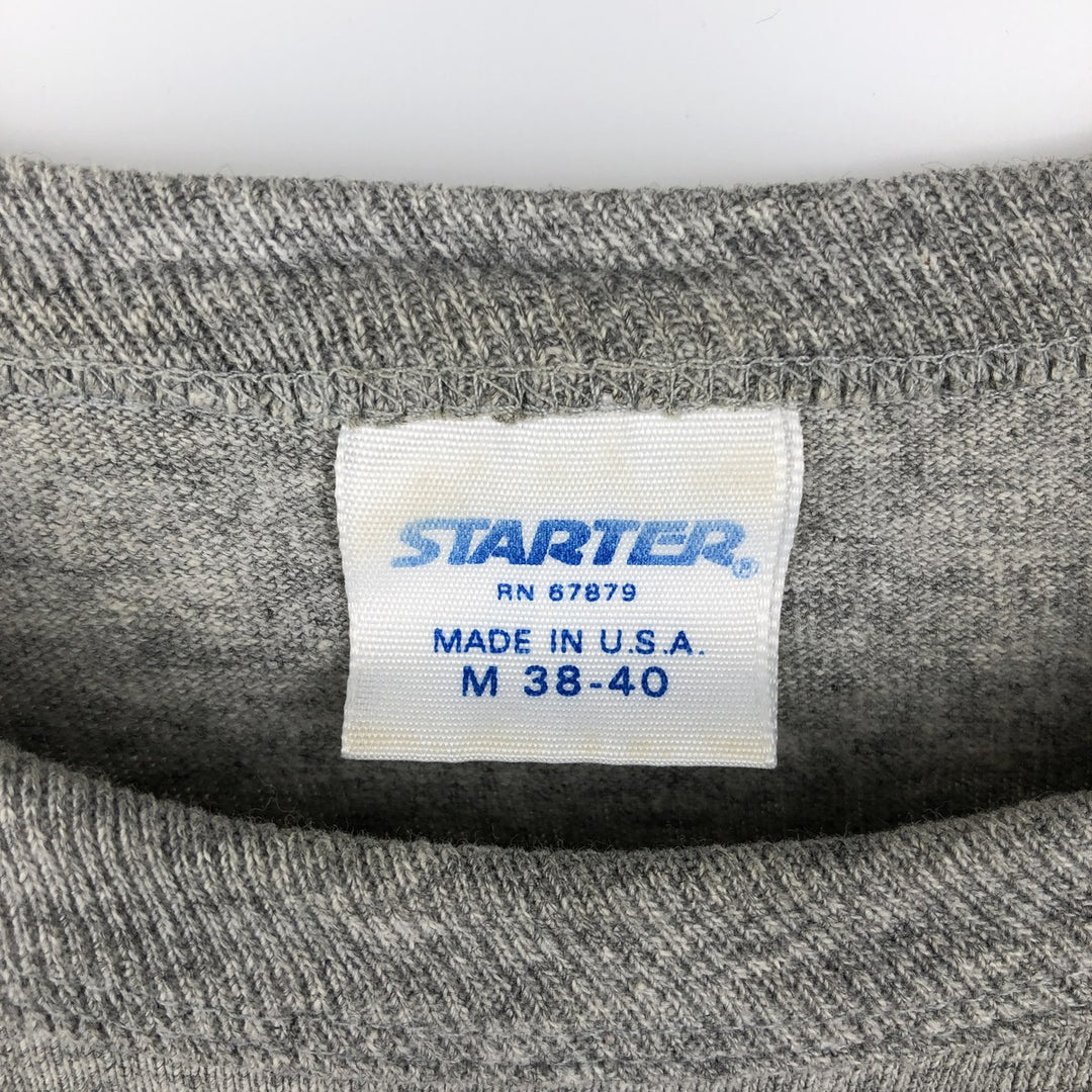 90'S Starter NFL New York Giants Logo Print T-Shirt, Made in USA, Men's Size M (Equivalent), Vintage cotton gray type Vintage Second Hand