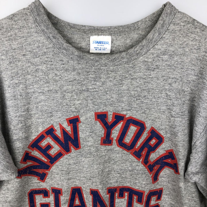 90'S Starter NFL New York Giants Logo Print T-Shirt, Made in USA, Men's Size M (Equivalent), Vintage cotton gray type Vintage Second Hand
