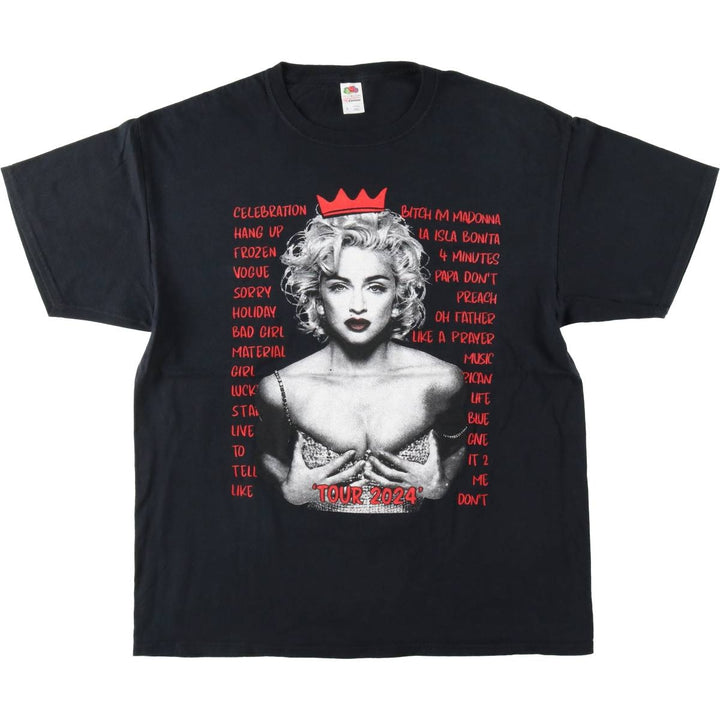 Fruit of the Loom Madonna Band T-shirt (Men's size L equivalent) cotton black type Vintage Second Hand