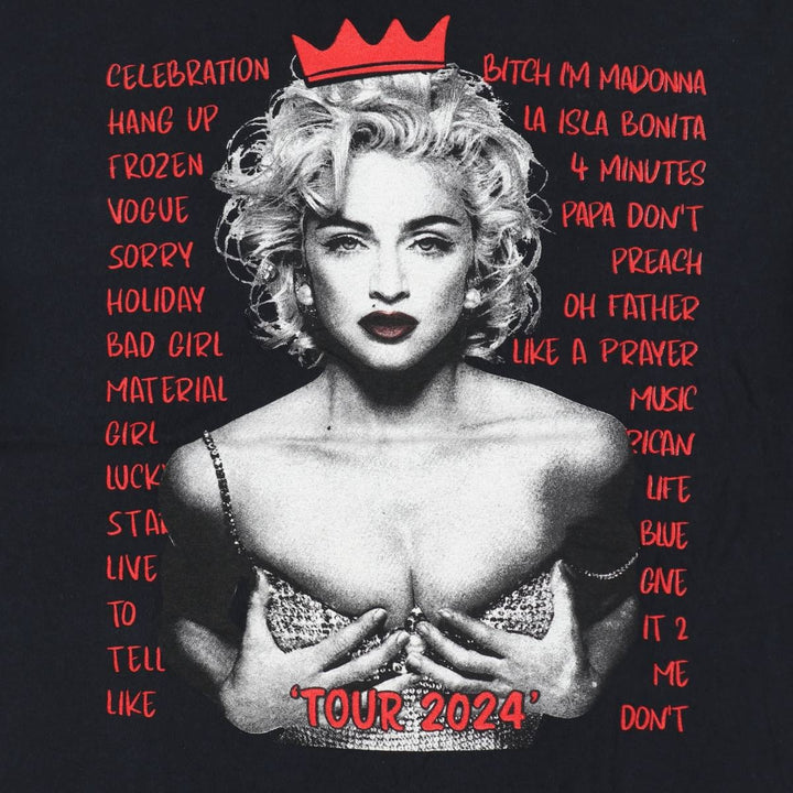 Fruit of the Loom Madonna Band T-shirt (Men's size L equivalent) cotton black type Vintage Second Hand