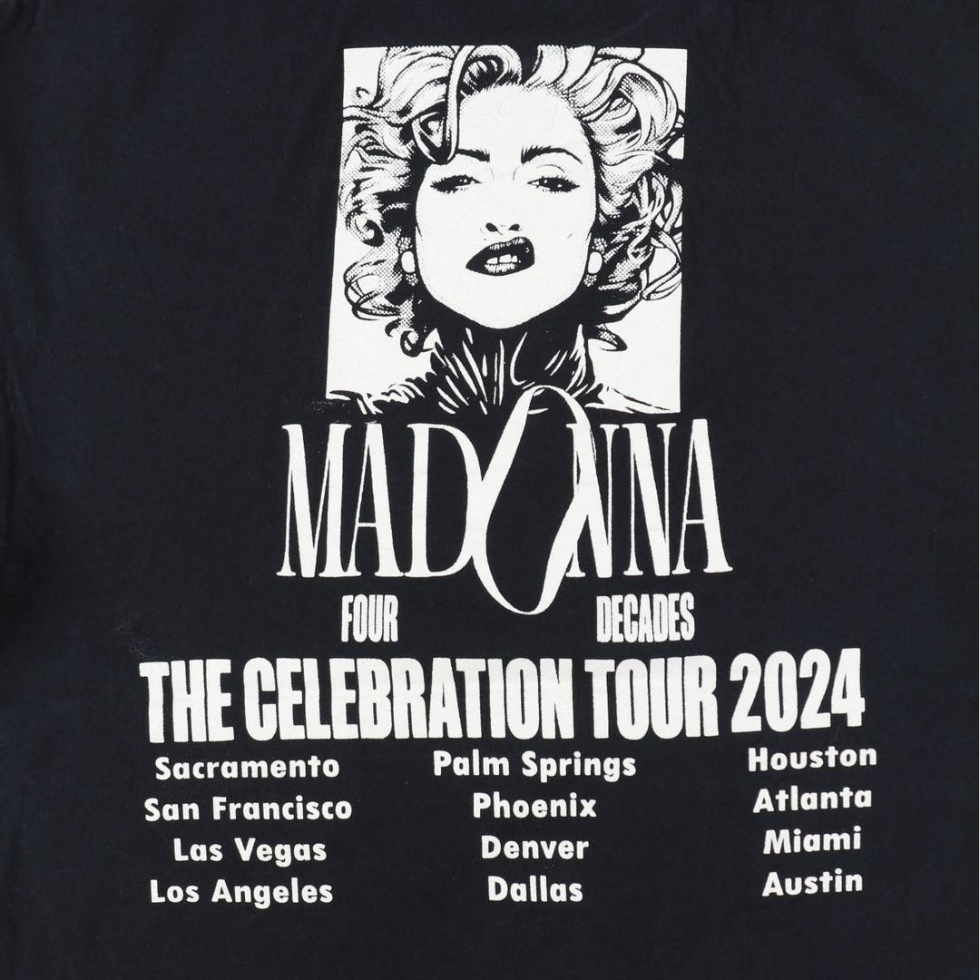 Fruit of the Loom Madonna Band T-shirt (Men's size L equivalent) cotton black type Vintage Second Hand