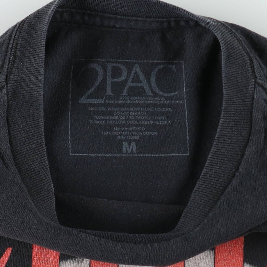 2pac rap t-shirt, men's size M cotton black type Vintage Second Hand