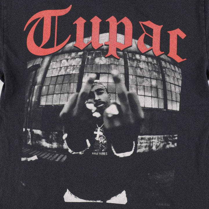 2pac rap t-shirt, men's size M cotton black type Vintage Second Hand