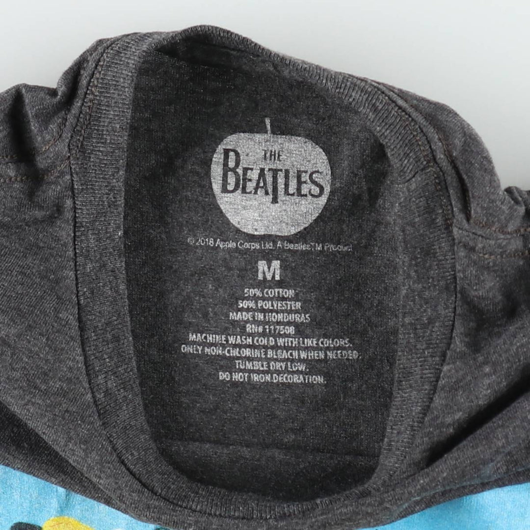 THE BEATLES Band T-shirt, Men's M size cotton Charcoal Vintage Second Hand